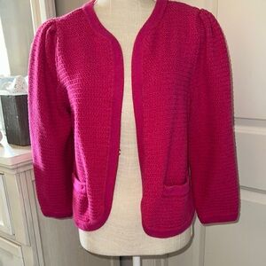 Ann Taylor Size Large Women's Pink Sweater Jacket Classic